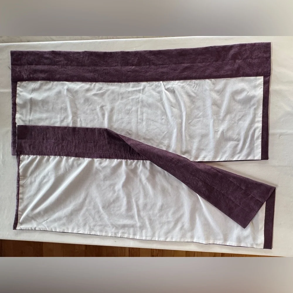 Amethyst Jacquard Brocade Croscill Fabric Curtain Valance (2-piece 53”x22” each)